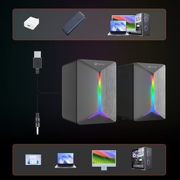 MEETION MT-SP2011 RGB Cool Computer 2.0 Game Speaker Audio Wired