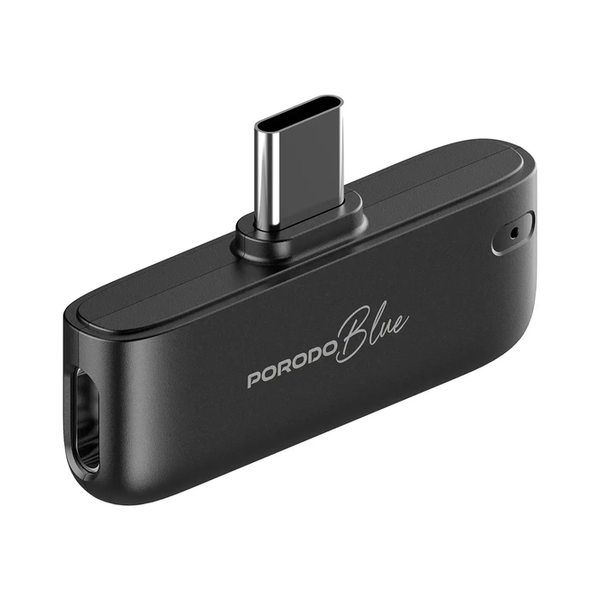Porodo Blue Wireless Professional Clip Dual Microphone with ANC, PBMX2CBK