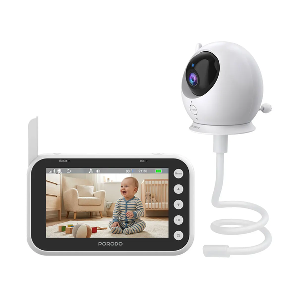 Porodo Lifestyle Lumi Baby Smart Monitor with Camera and Display Screen, PDLFSTM100WH