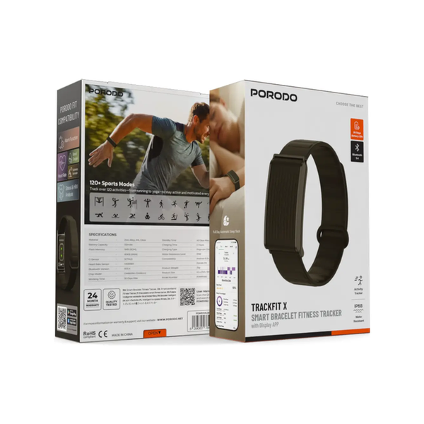 Porodo Trackfit X Smart Bracelet Fitness Tracker with Display App