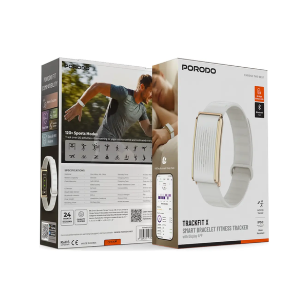 Porodo Trackfit X Smart Bracelet Fitness Tracker with Display App