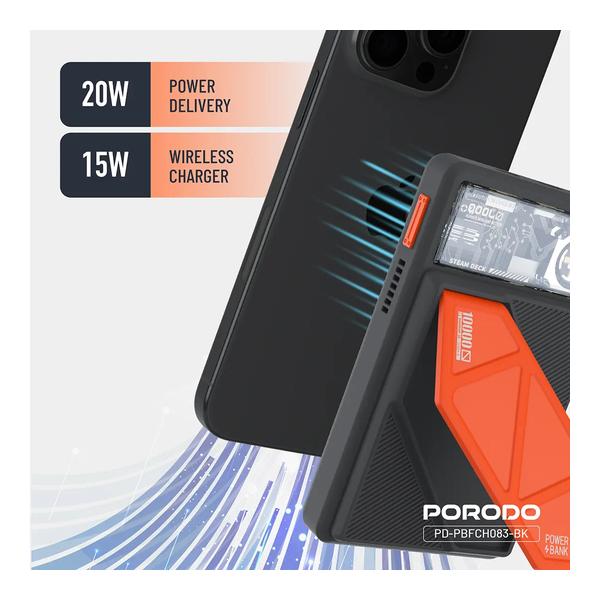 Porodo 10000mAh MagSafe Power Bank with Smart Thermal Cooling