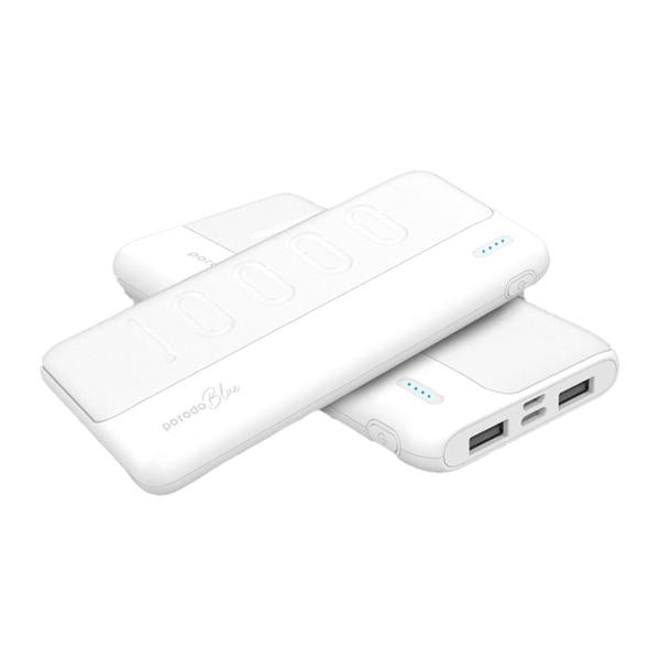 Porodo Blue 10000mAh Slim Power Bank Dual USB-A Output