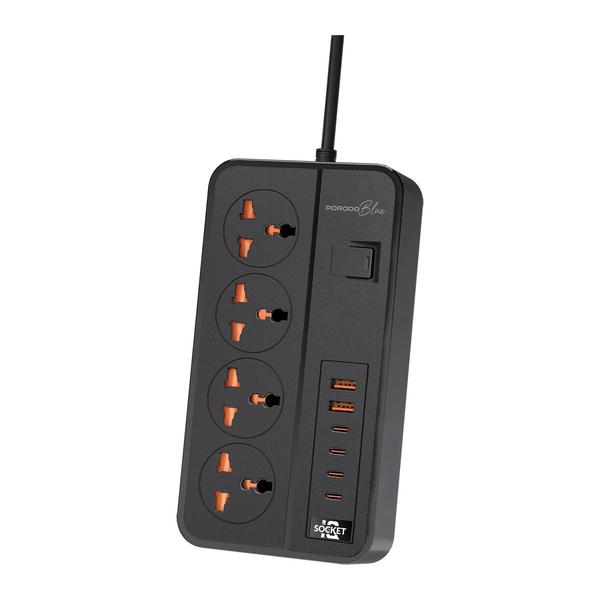 Porodo Blue 4 AC Power Strip PB-FWCH034-BK