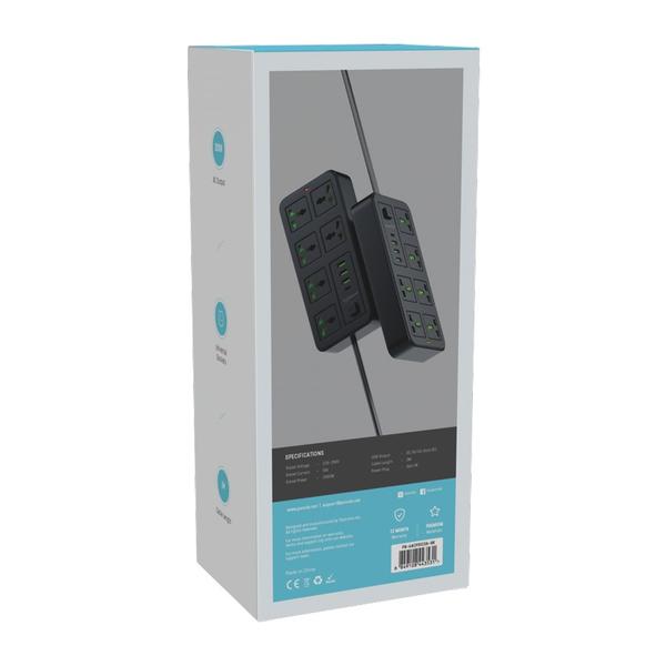 Porodo Blue 6 Universal Sockets Power Strip 3M