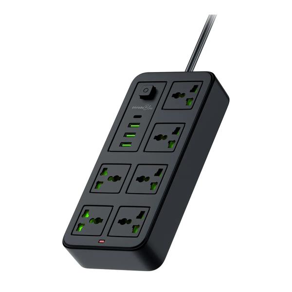 Porodo Blue 6 Universal Sockets Power Strip 3M