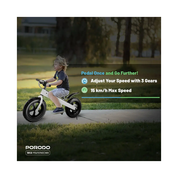 Porodo Lifestyle JoyCruiser Kids Electric Bike, PDLFSTKECWH