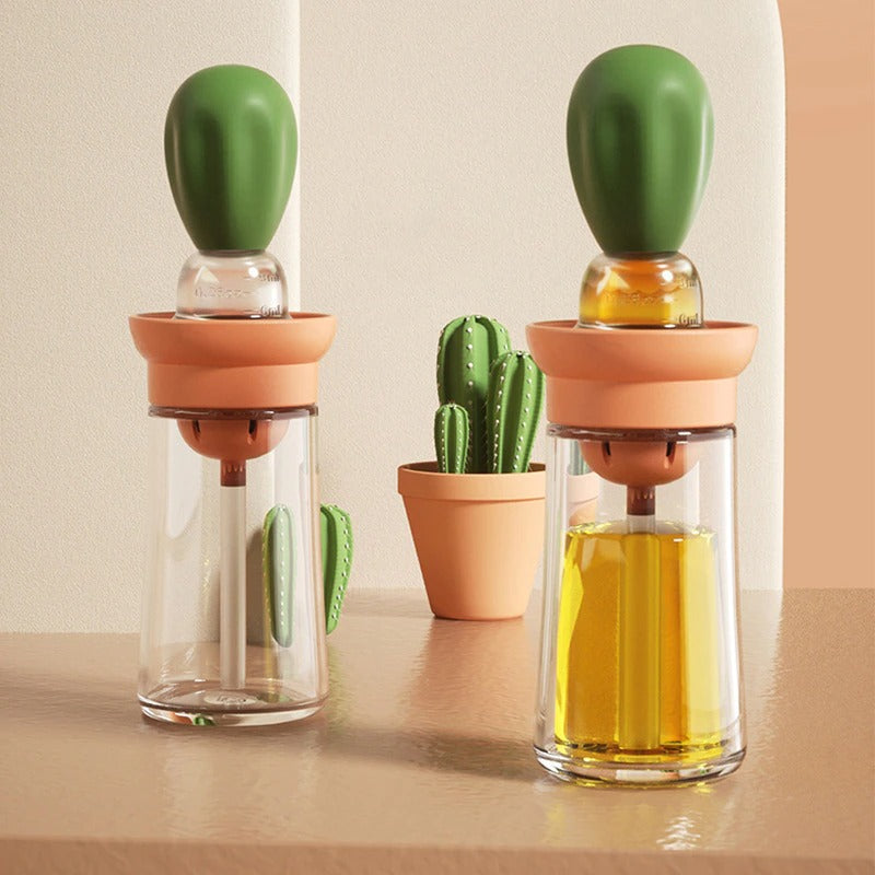Glass Portable Oil Bottle Oil Dispenser With Silicone Brush Kitchen