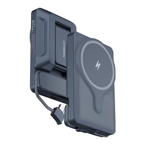 Powerology 5000mAh Power Bank With Magnetic Wireless Charger Car Mount