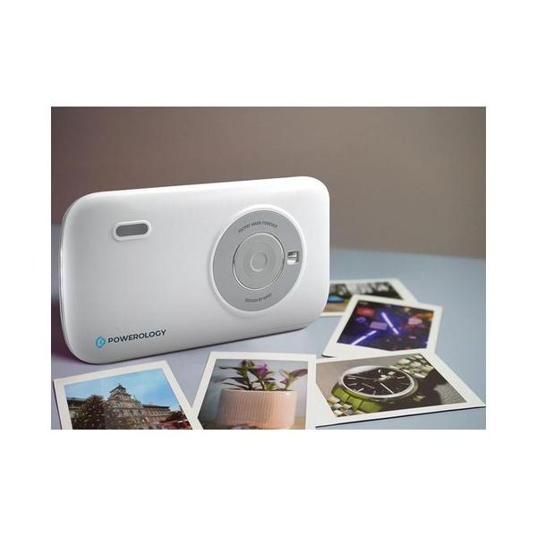 Powerology Vivant Thermal Mini Printer, Portable Bluetooth Wireless Label Maker, Auto Laminating Protection, Small Phone Sticker Compatible with iPhone & Android for Home, Office, Journal, Memo, Includes x 10 Thermal Film, Wireless Bluetooth Connection