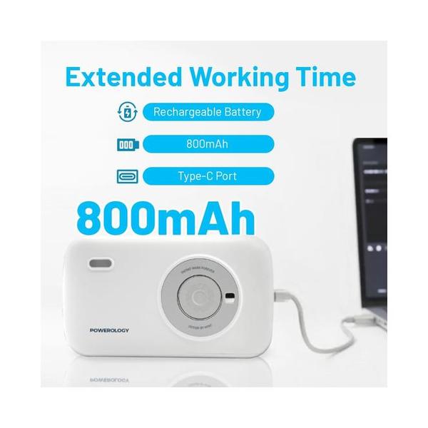 Powerology Vivant Thermal Mini Printer, Portable Bluetooth Wireless Label Maker, Auto Laminating Protection, Small Phone Sticker Compatible with iPhone & Android for Home, Office, Journal, Memo, Includes x 10 Thermal Film, Wireless Bluetooth Connection