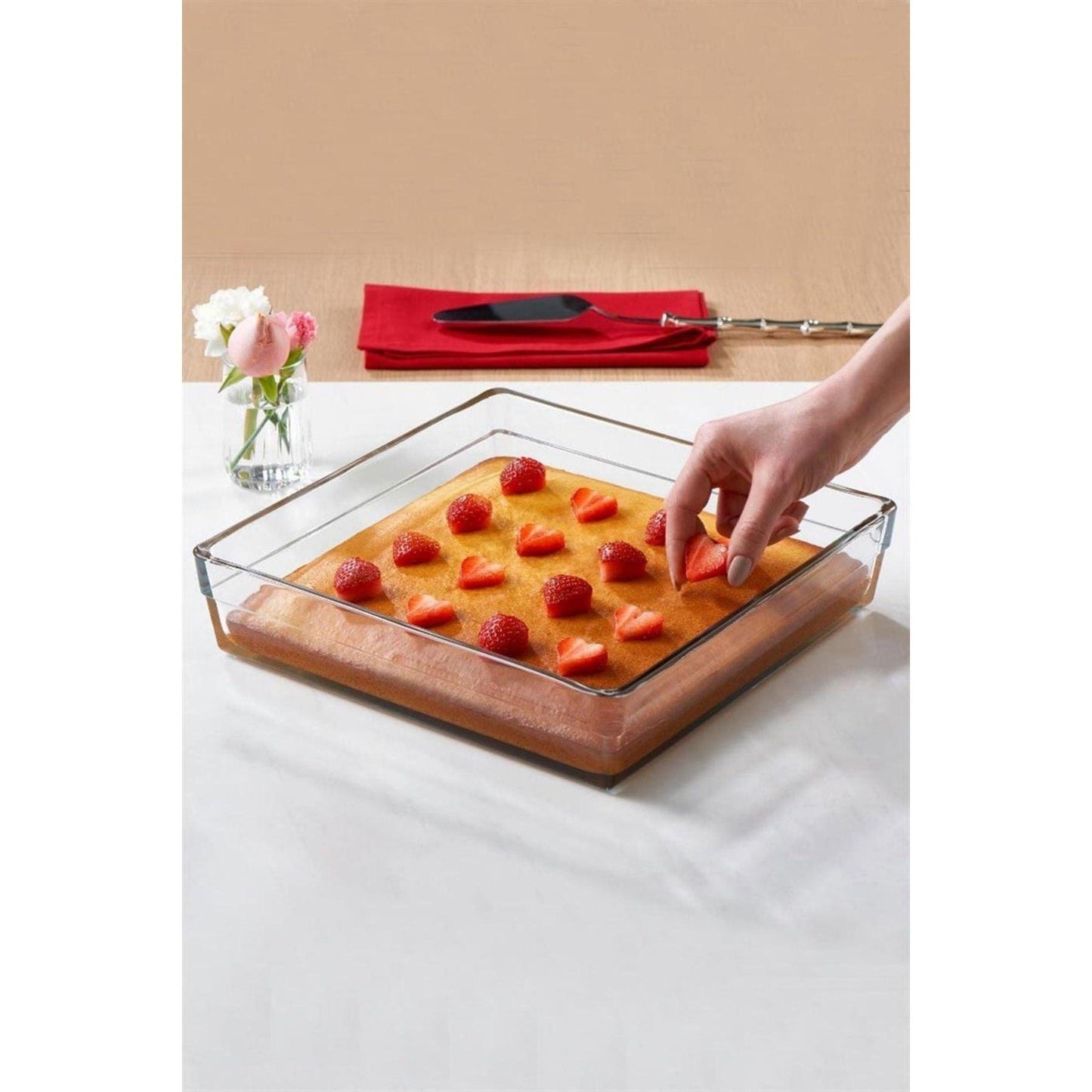 Premium Pyrex Square Tray  28.7 x 28.7 × 6.5 cm