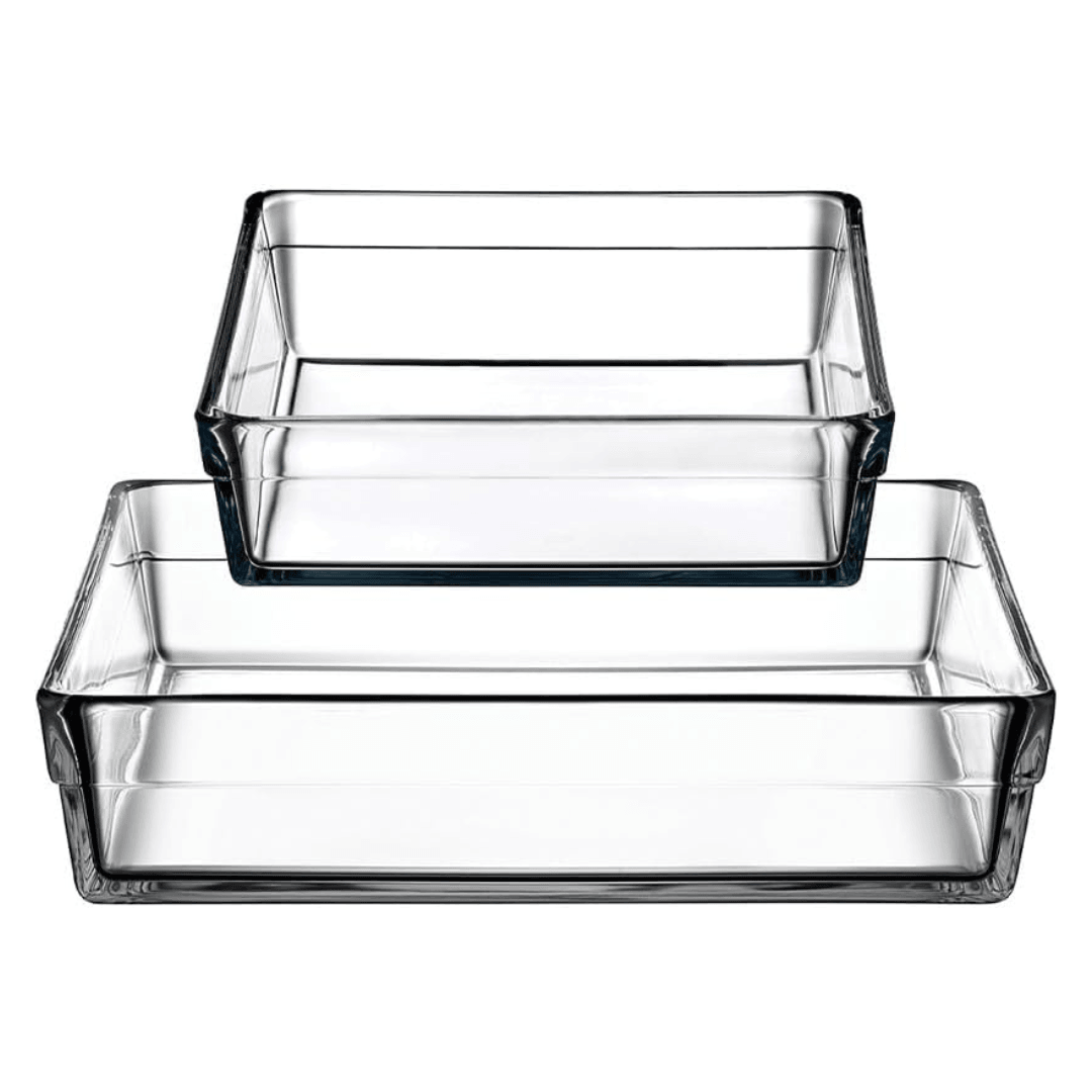 Premium Square Pyrex Baking Tray Set of 2 (2400+4100cc)