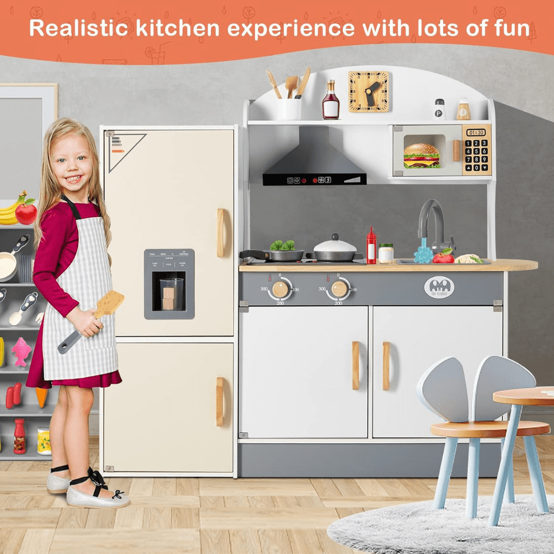 Pretend Play Huge Kitchen Wooden Toy For Kids