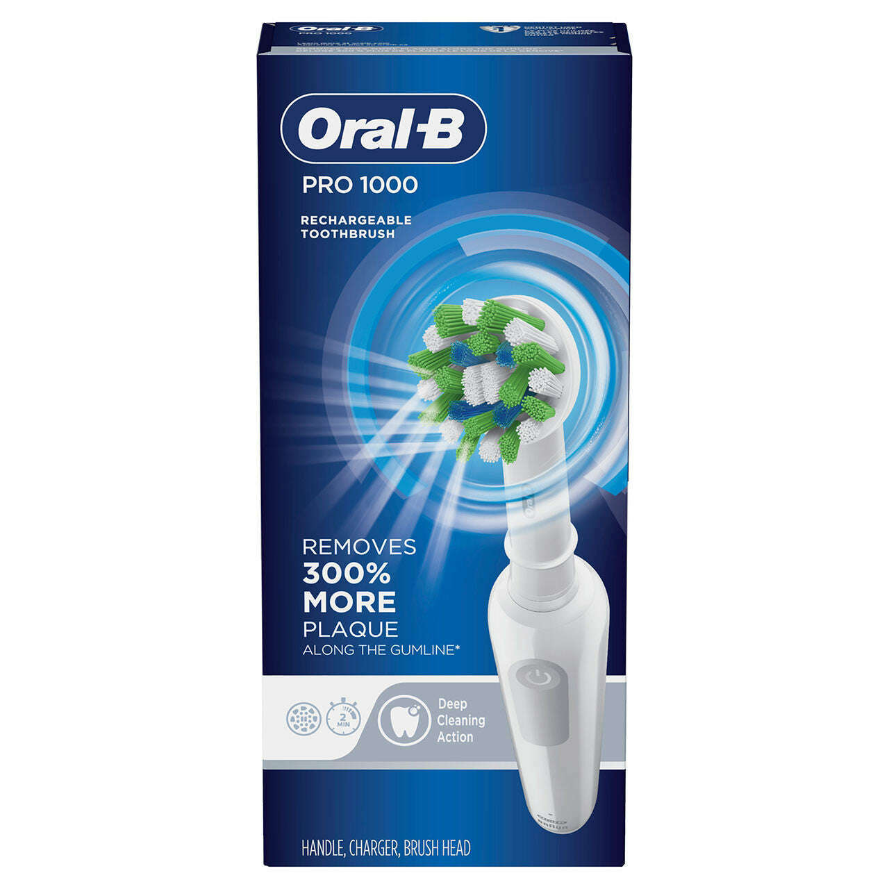 Pro 1000 Rechargeable Electric Toothbrush Crossaction Brush Head - Medaid International