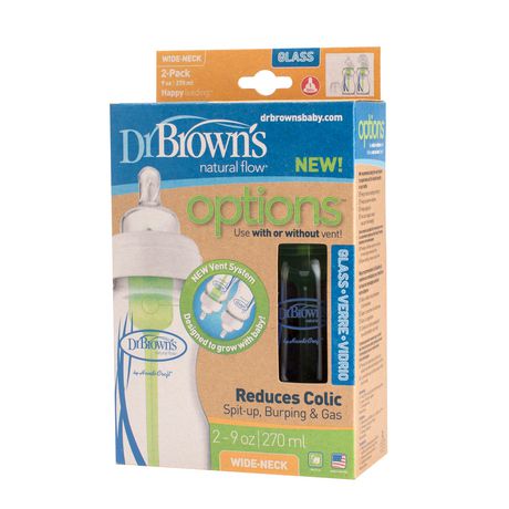 Dr. Brown's 2 Glass Bottle Pack 270ml Anti-Colic Feeding Bottles