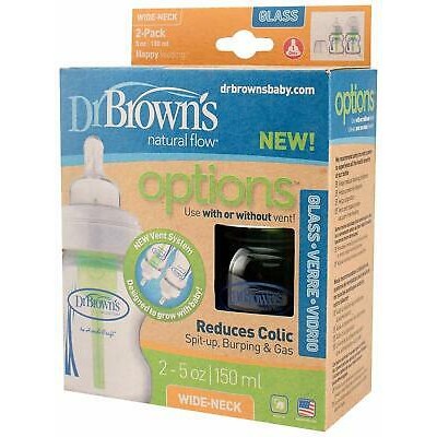 Dr. Brown's 2 Glass Bottle Pack 150 Ml Anti-Colic Feeding Bottles
