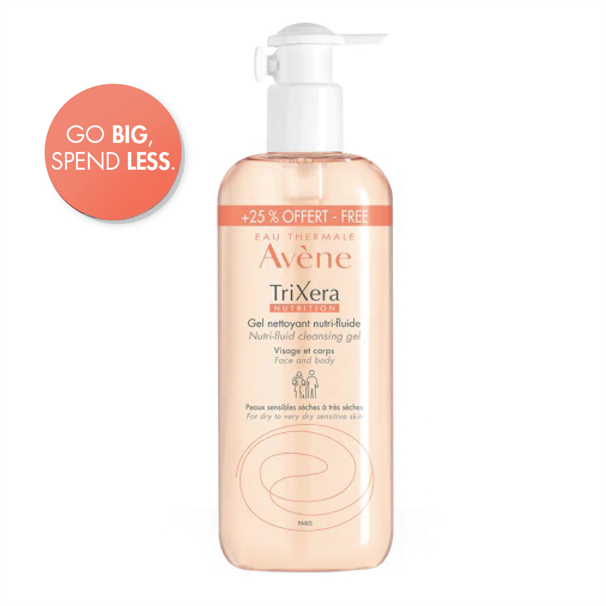 Avène TriXera Nutrition Nutri-Fluid Cleansing Gel-500ML