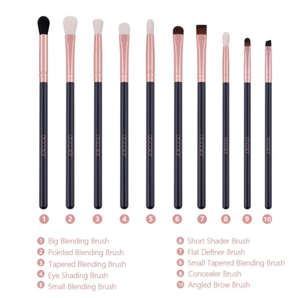 Docolor 10 Pieces pro eye brush set 