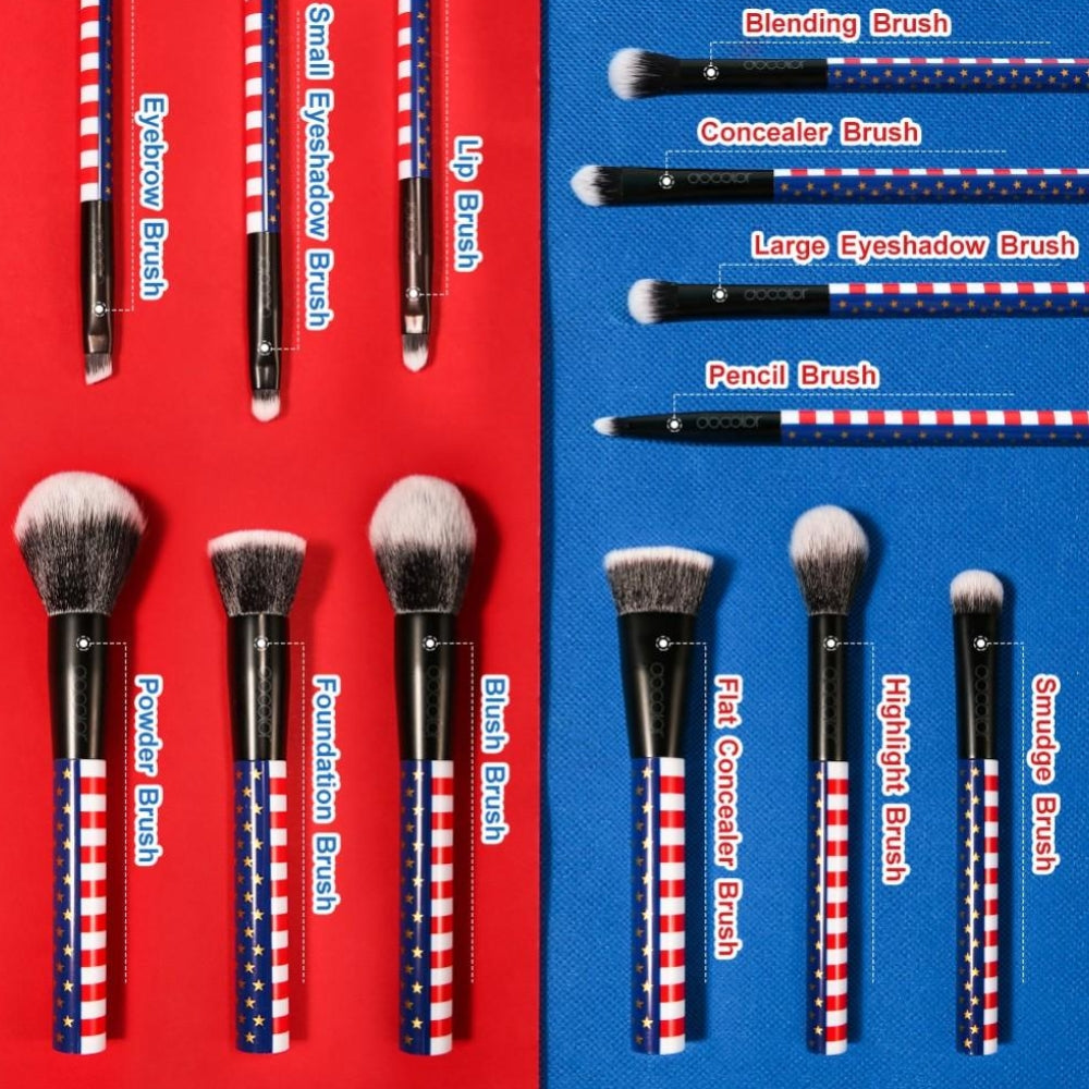 Docolor Stars & Stripes - 13 Pieces Makeup Brush Set