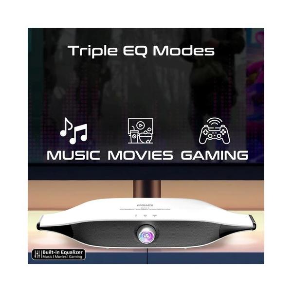 Promate DELTA-X 20W BassBoost™ Quad Speaker Wireless RGB Soundbar
