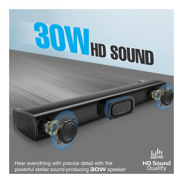 Promate STREAMBAR-30.EU 30W BassBoost™ SoundBar with Subwoofer