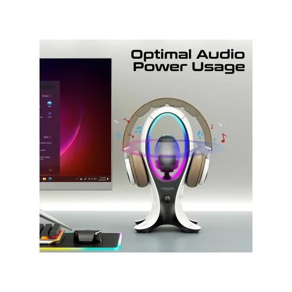 Promate Alpha-X Dynamic High Fidelity Dual Mode RGB Speaker w/ Headphone Stand & USB Hub