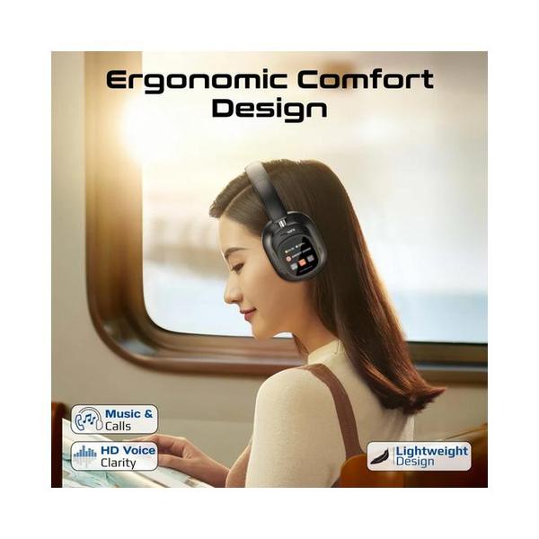 Promate VuTune High-Definition Hybrid ANC Headphones with Detachable Magnetic LCD Touch Screen Controller