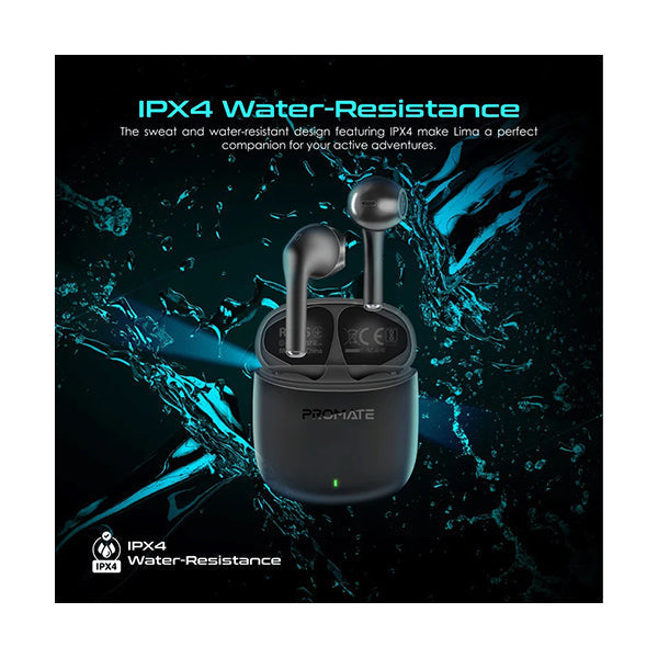 Promate, Lima High Definition ENC TWS Wireless Earbuds with IntelliTouch - LIMA