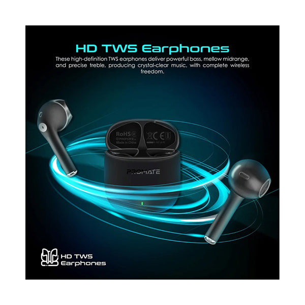 Promate, Lima High Definition ENC TWS Wireless Earbuds with IntelliTouch - LIMA