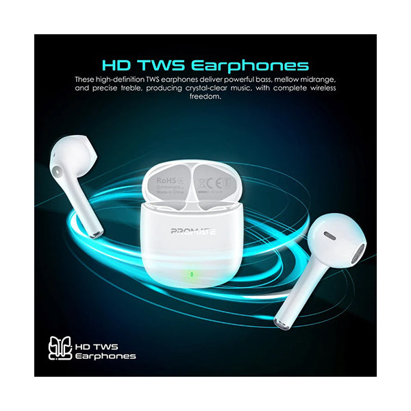 Promate, Lima High Definition ENC TWS Wireless Earbuds with IntelliTouch - LIMA