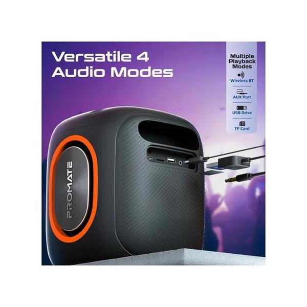Promate STRIKE-40 LumiSound HD 40W True Wireless Speaker with RGB Light