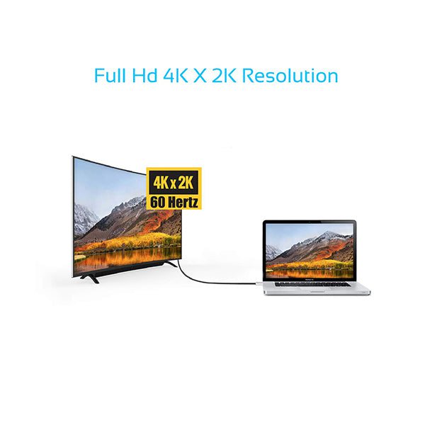 Promate, HDLINK-60H USB-C to HDMI Cable, Premium USB Type-C to 4K 60Hz HDMI Cable Adapter (Thunderbolt 3 Compatible) with UHD Support and 1.8m Cable