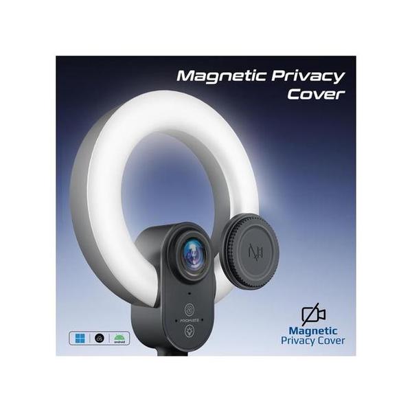 Promate VistaCam 2K Ultra-HD Webcam with Built-in Mic & Ring Light and detachable Tripod