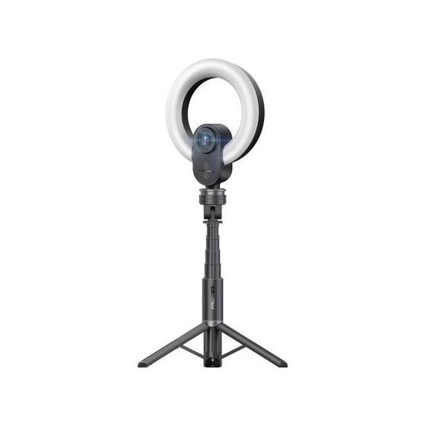 Promate VistaCam 2K Ultra-HD Webcam with Built-in Mic & Ring Light and detachable Tripod