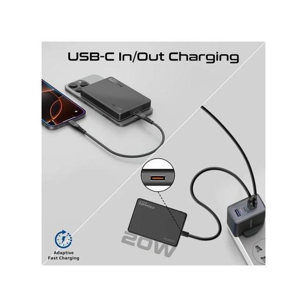 Promate Blade-10 Ultra-Compact Aluminum Crafted MagSafe Compatible Wireless Charging PowerBank