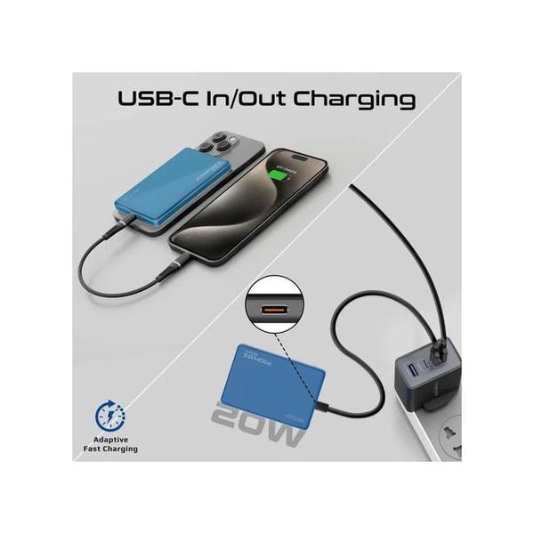 Promate Blade-5 Ultra-Slim Aluminum Crafted MagSafe Compatible Wireless Charging PowerBank