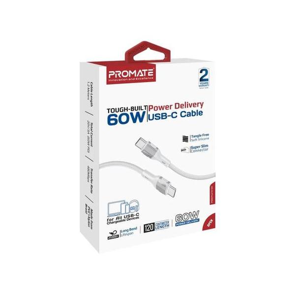 Promate FletchLink-CC Tough-Built 60W Power Delivery USB-C Cable