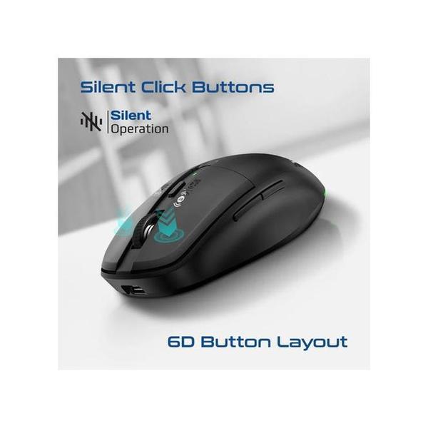 Promate Flixi Dual Mode Wireless Mouse with Rechargeable Battery BT & 2.4GHz Connectivity