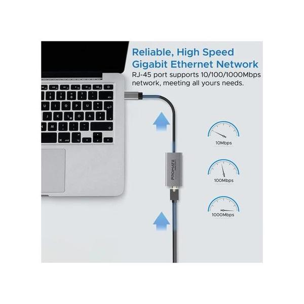 Promate GigaLink-C High Speed USB-C to Gigabit Ethernet Adapter