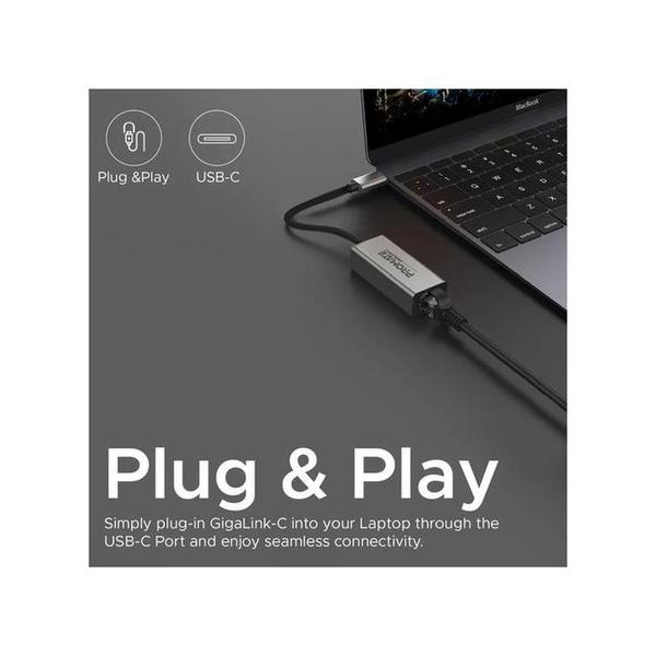 Promate GigaLink-C High Speed USB-C to Gigabit Ethernet Adapter