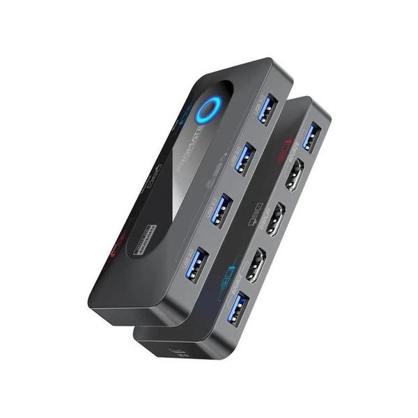 Promate MEDIASWITCH-KVM K/60HZ KVM Switch with USB 3.0 Expansion