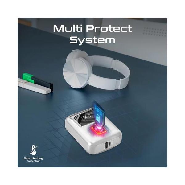 Promate, PowerPod-10 Ultra Compact 35W SuperSpeed™ Power Bank with Built-In USB-C Cable - POWERPOD-10