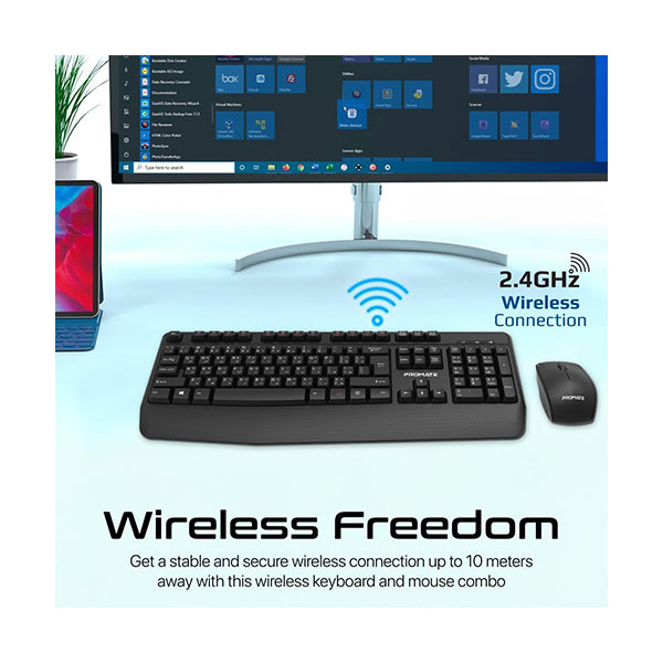 Promate, PROCOMBO-14.E/A, Wireless Keyboard and Mouse Combo