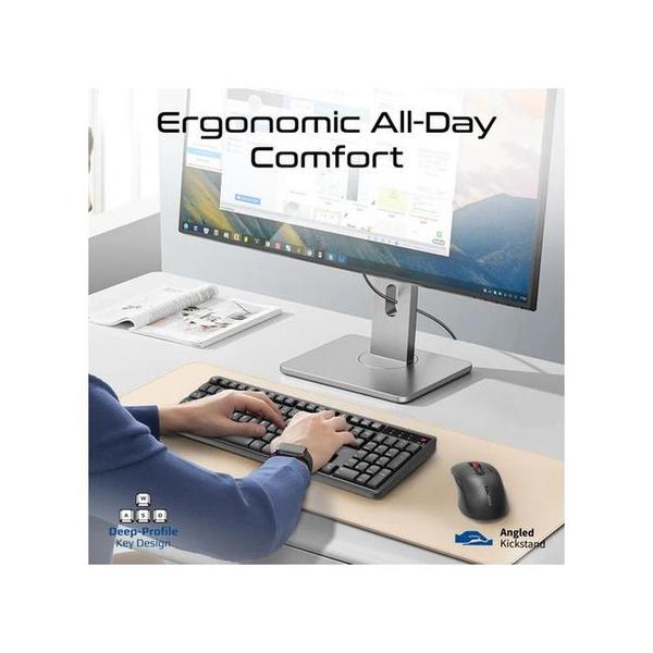 Promate ProCombo-15 Ergonomic Wireless Keyboard with Silent Keys and 5000DPI Mouse