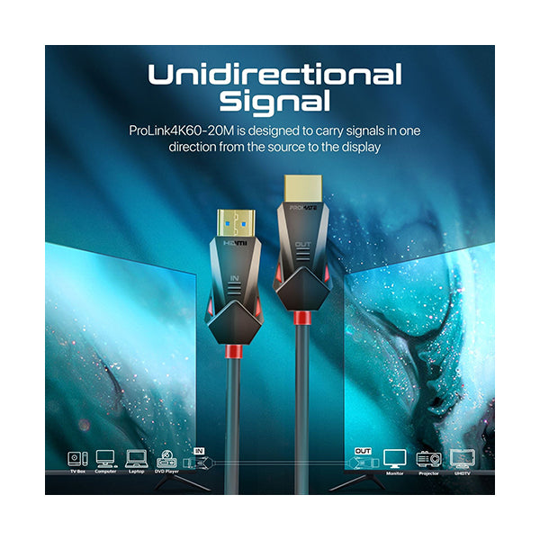 Promate, Prolink4K60-20m Ultra-High Definition (UHD) 2.0 HDMI Cable - PROLINK4K60-20M