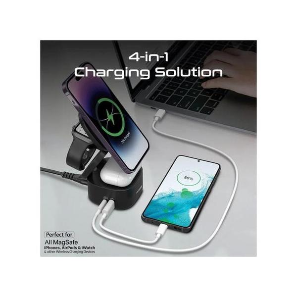Promate Rubix-65W-UK 65W GaNFast Foldable MagSafe Compatible Wireless Charging Station
