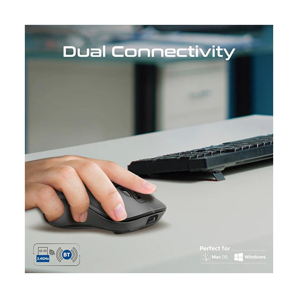 Promate, Samo, Dual Mode Rechargeable Wireless Mouse with BT & RF Connectivity