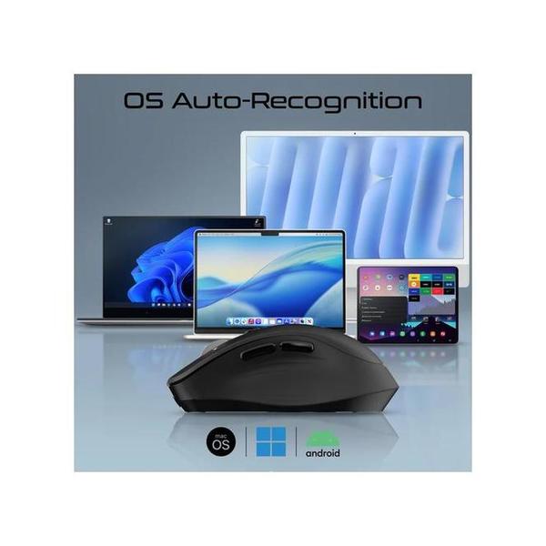 Promate SamoTri Tri-Connect Wireless Mouse with Rechargeable Battery, 2.4G and Dual BT Connectivity