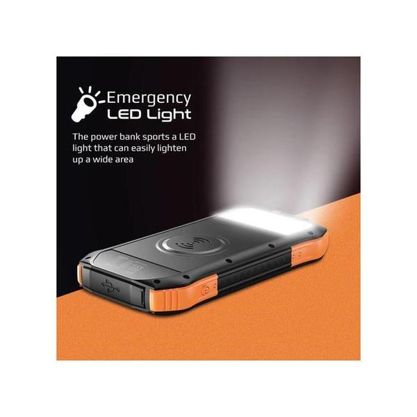 Promate SolarTank-10PDQi 10000mAh Rugged EcoLight™ Solar Power Bank